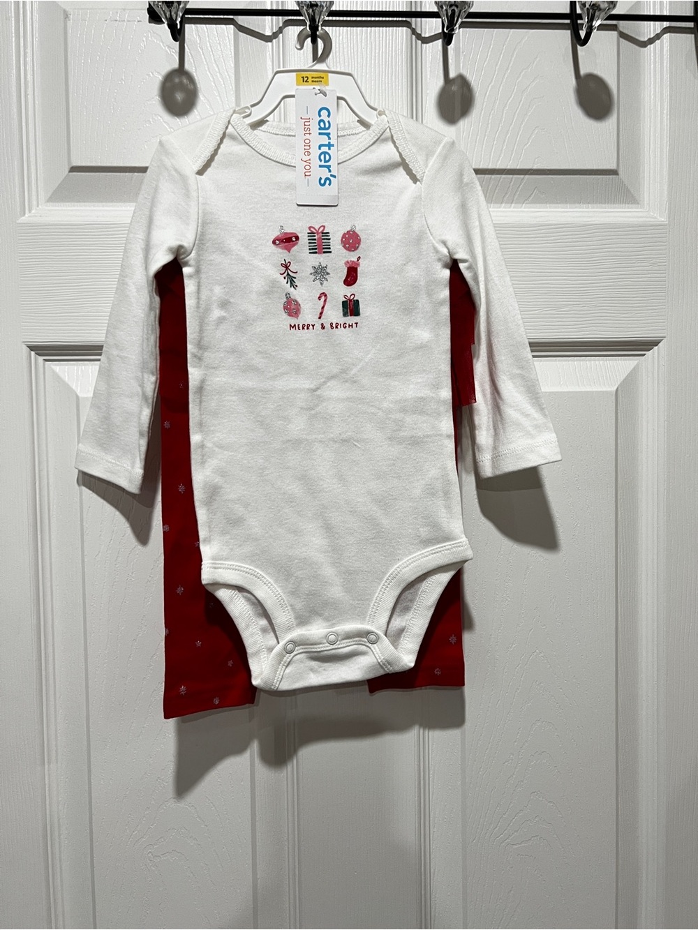 Carter's Christmas Outfit set top and bottom Size 12 Months baby girl